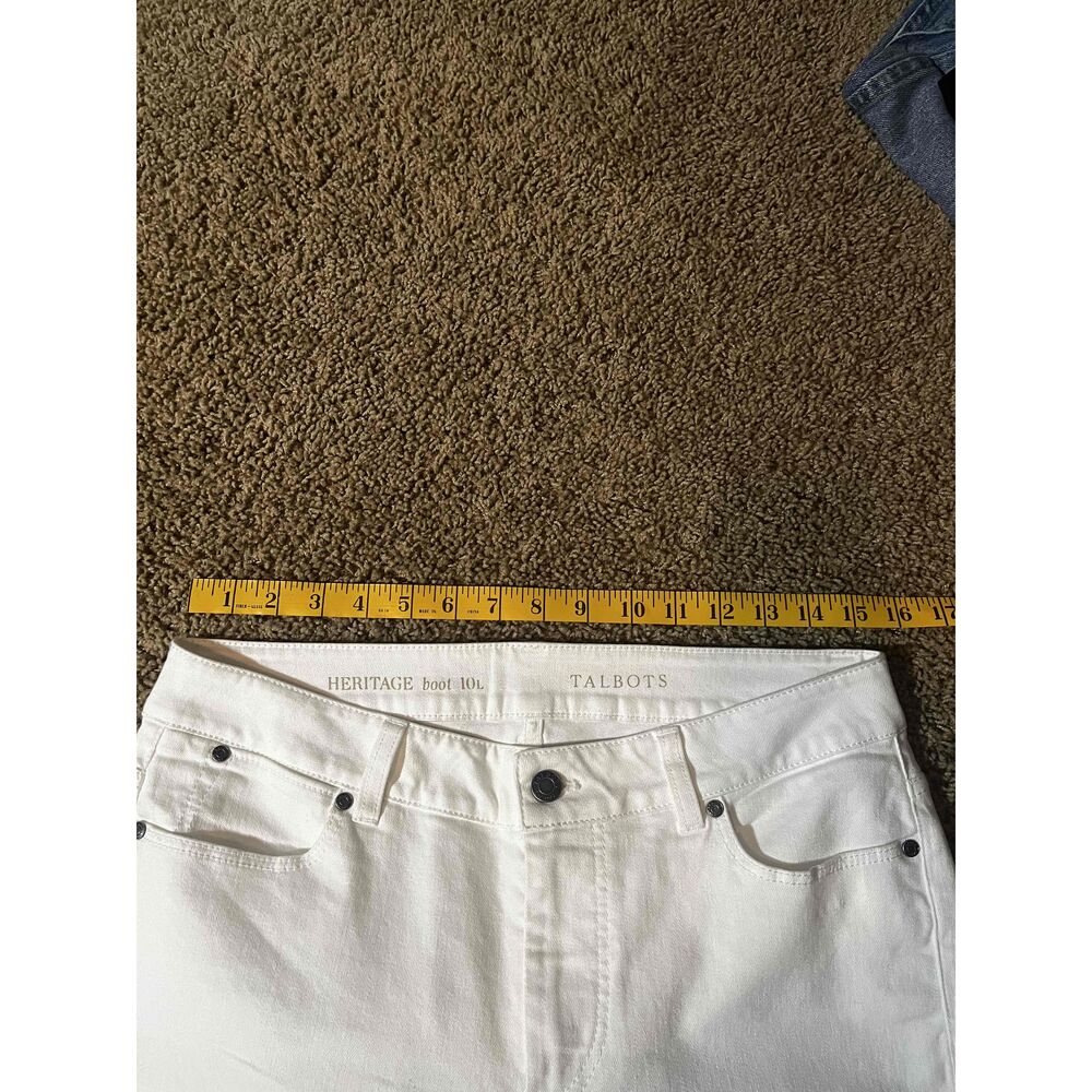Talbots White Solid Color Five-Pocket Styling Her… - image 6